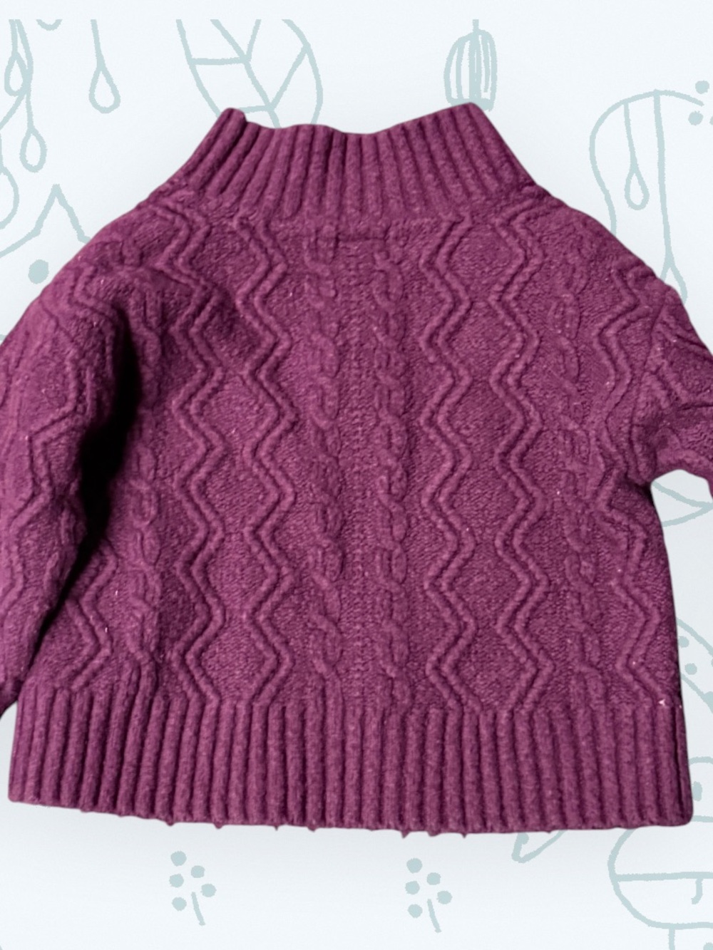 Banana Republic Plum Cable-Knit Turtleneck Sweater
